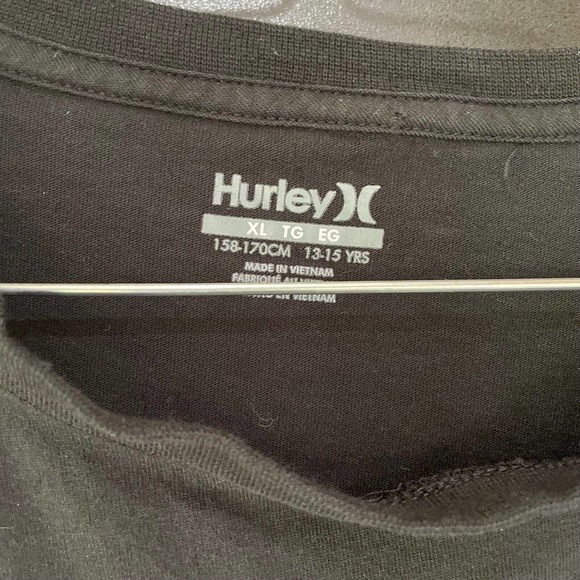 Hurley Big Boys XL T Shirt Black Yellow Green Slime Logo Short Sleeve Dripping - Picture 6 of 7